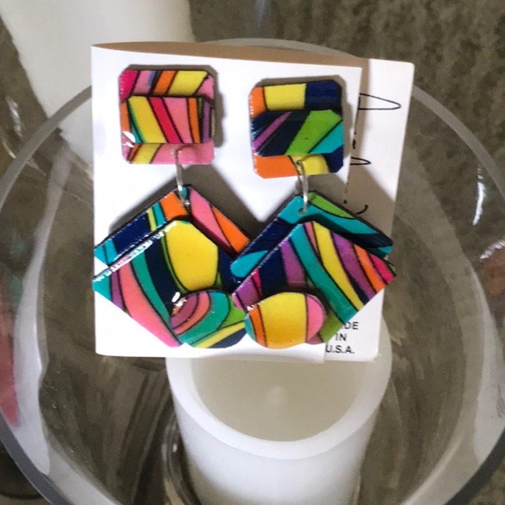 PUCCI PRINT HAND MADE EARRINGS.